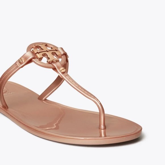 Sz 8 Tory Burch Mini Miller Jelly Thong Sandals Rose Gold - Picture 8 of 16